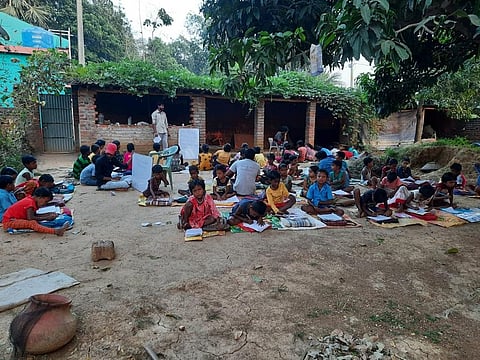 Most of the children were enrolled in the nearest government school, but their parents didn’t often send them as it was too far to commute daily. Photo: CRY