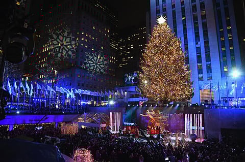 Public Christmas trees, like Rockefeller Center’s famous tree, didn’t start appearing in the U.S. until the 20th century. Photo: Nicholas Hunt/WireImage via Getty Images
