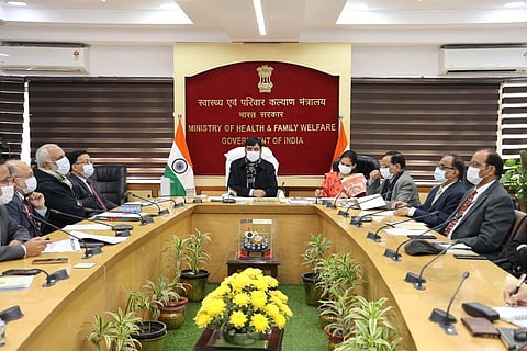 Union Health Minister Mansukh Mandaviya convened a meeting December 21 in the wake of the COVID-19 surge in China. Photo: @mansukhmandviya / Twitter