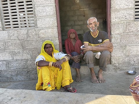 Nojidevi (centre), her daughter and son-in-law had been struggling to access their full due benefits from the government. Photo: Himanshu Nitnaware