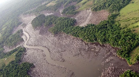 Aerial view of an island in the Union territory of Andaman and Nicobar Islands during the 2004 Tsunami. Photo: iStock