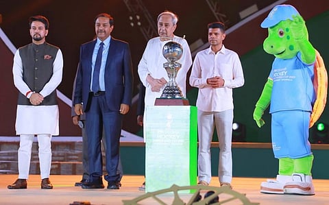 Union Minister Anurag Thakur and Odisha Chief Minister Naveen patnaik at the inauguration of the Men's Hockey World Cup: Photo: @Naveen_Odisha / Twitter
