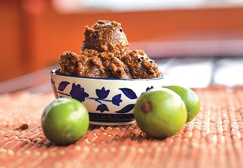 The hog plum or amra is used to prepare chutneys, pickles or as part of vegetarian and non-vegetarian dishes in different parts of India (Photograph: Vikas Choudhary)