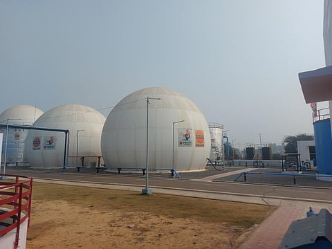 Biogas collector tank at Hingonia compressed biogas plant. Source: Shreya Verma