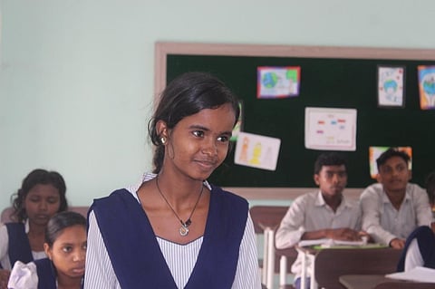 Students at 5 T Government School in Khunta block in Odisha's Mayurbhanj district. Photo: Abhijit Mohanty