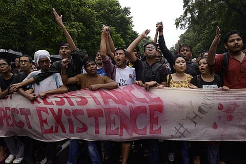 Jadavpur University students protesting police action on campus and demanding resignation of the then vice-chancellor of the university. Kolkata, 2014. Photo: iStock