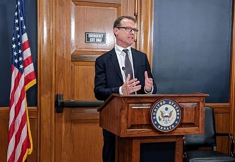 John Scanlon speaks at the CITES at 50 reception on Capitol Hill, Washington DC. Photo credit: Christina Meister
