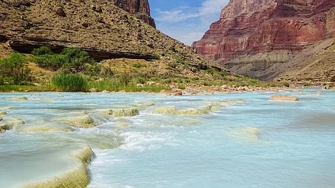 The Little Colorado River gets this light blue colour naturally from large amounts of calcium deposits. Photo: iStock