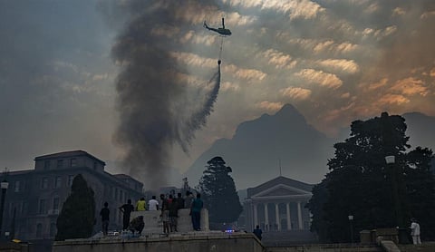 Fire at the University of Cape Town, South Africa. Photo: Brenton Geach/Gallo Images via Getty Images