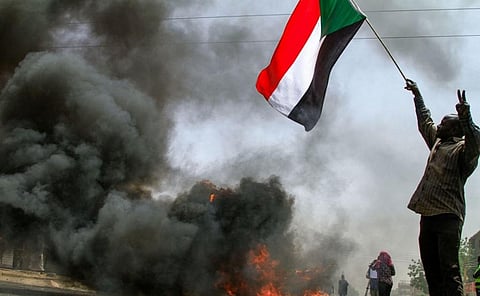 Sudanese in Khartoum protest the 2021 military coup that blocked a transition to civilian rule.
