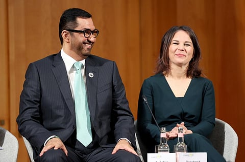 COP28 president-designate Sultan Al Jaber (left) with German foreign minister Annalena Baerbock at 14th Petersberg Climate Dialogue. Photo: COP28_UAE
/ Twitter