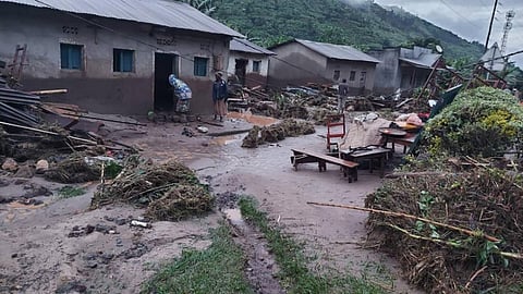 Houses in Rwanda destroyed by floods. Photo: Ngala Killian Chimtom