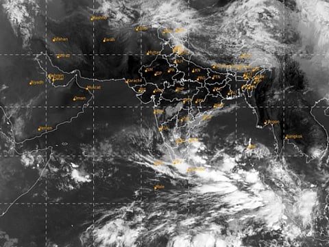 Satellite image released by India Meteorological Department on May 7