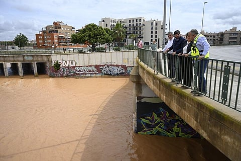 Murcia President Fernando Lopez Miras taking stock of the situation. Photo: @LopezMirasF / Twitter