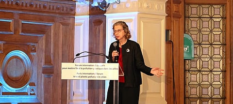 Executive Director UNEP Inger Andersen at the Paris international forum to end plastic pollution in cities. Photo: UNEP