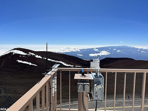 This photo shows the air intake tube of NOAA’s equipment. Photo: NOAA.