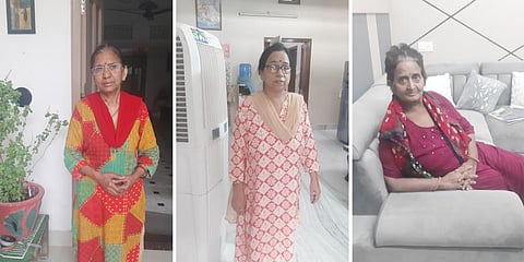 Neighbours (L-R) Radha Somani, Anju Kalani and Sasi Garg are all fighting different types of cancer. Photos: Rohini Krishnamurthy / CSE