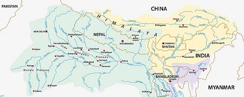 A map showing the Ganges, Brahmaputra and Meghna basins. Map: iStock