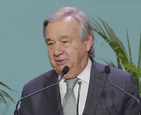 Guterres delivered a video address to the summit of the Shanghai Cooperation Organization (SCO). Screengrab: @antonioguterres/Twitter