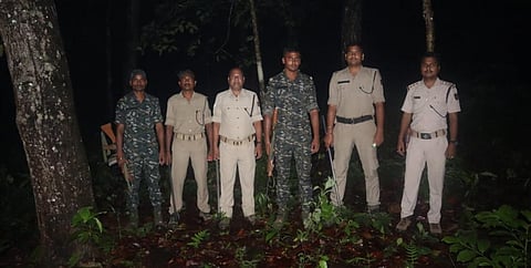 Armed police patrolling Similipal. Photo: Hrusikesh Mohanty