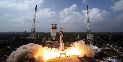 File Photo by Isro showing a PSLV. Usage for representative purpose