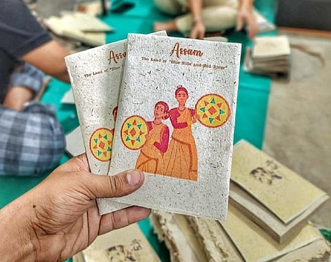 Notebooks prepared from water hyacinth. Photo: Sampurna Adhyapak.