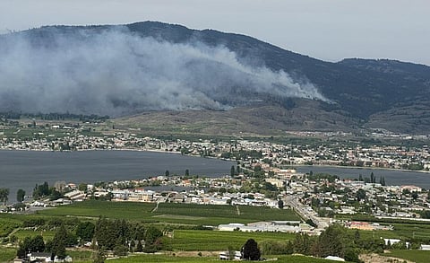 This photo was tweeted by Richard Cannings, MP for the federal riding of South Okanagan-West Kootenay since 2015. It shows Osoyoos at 9 am, July 30