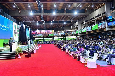 President William Ruto speaking at the opening plenary session. Photo: @WilliamsRuto / X, previously known as Twitter