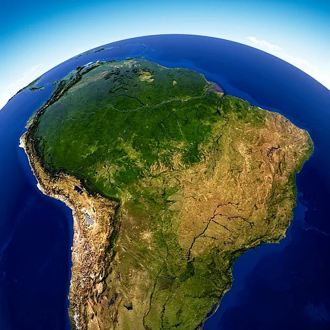 The Amazon. Map from iStock