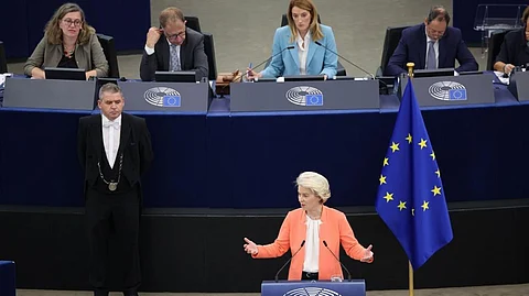 The EU's Ursula von der Leyen during a meeting of the European Parliament in Strasbourg. Photo: @vonderleyen / X, formerly Twitter
