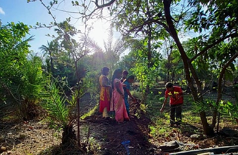 The laying of the underground pipe system: Photo: Nayantara Alva