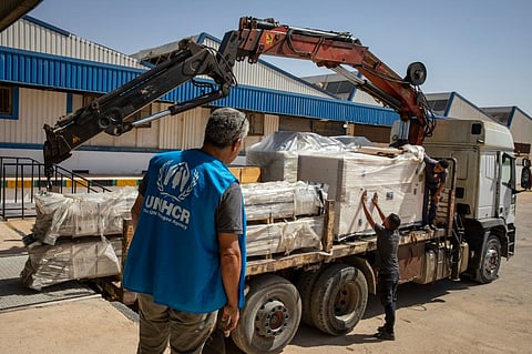 Relief work in Libya after the country faced huge losses following floods due to a medicane in September 2023. Photo: UNHCRLibya / X (formerly Twitter)