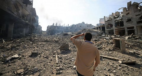 Gaza in ruins after the counterattack by Israel. Photo: @pmofa / X, formerly Twitter