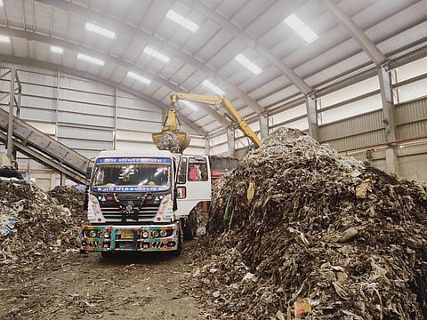 Refuse-derived fuel along with other alternative fuel and raw materials being shredded for co-processing at Wonder Cement Plant in Nimbahera, Rajasthan. Photo: Anubha Aggarwal / CSE