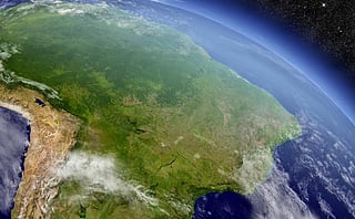 A map of South America showing the Amazon Basin. Credit: iStock