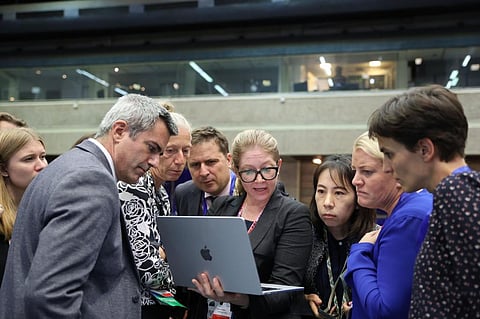 The revised zero draft is to serve as a starting point for the basis of the next sessions. Photo: @IISD_ENB / X (formerly Twitter)