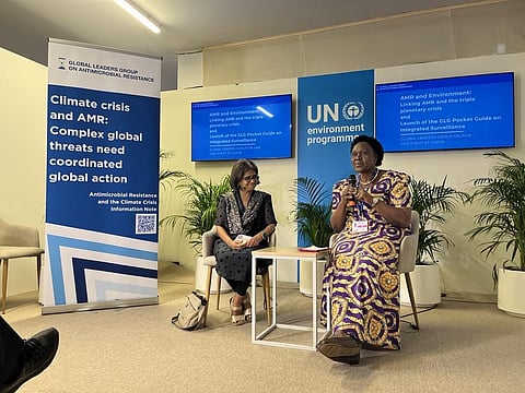 Sunita Narain, director-general of CSE and Beatrice Atim Odwong Anywar, Minister of State for Environment in Uganda. Photo: @GLGAMR / X (Formerly Twitter)