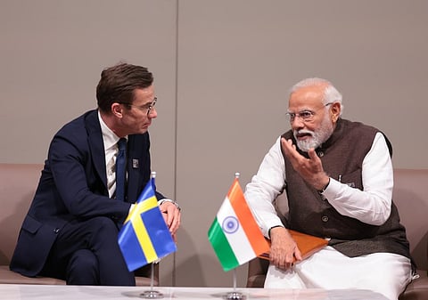 On December 1, 2023, Prime Minister Narendra Modi, in collaboration with his Swedish counterpart Ulf Kirstersson, launched the India-Sweden Industry Transition Partnership during the COP28 World Climate Action Summit. Photo: @narendramodi / X (formerly Twitter)