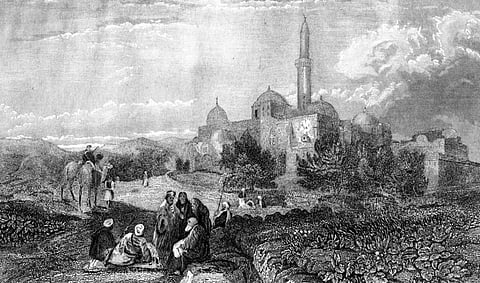 Engraving from 1868 showing Mount Zion in Jerusalem. Credit: iStock