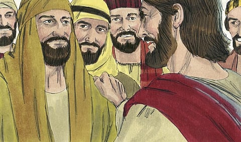 An illustration showing Jesus meeting Bartholomew. Credit: iStock