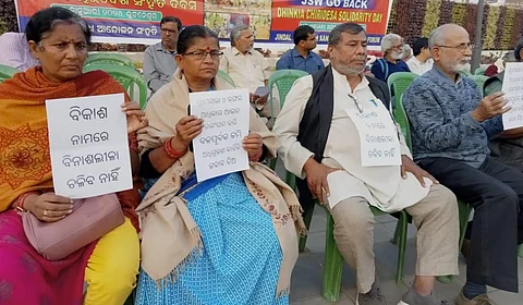 The protest in Bhubaneswar. Photo provided by Ashis Senapati