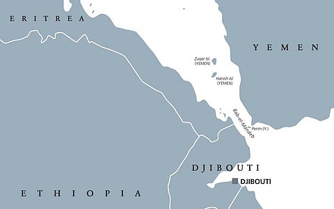The Strait of Bab el-Mandeb. Map from iStock