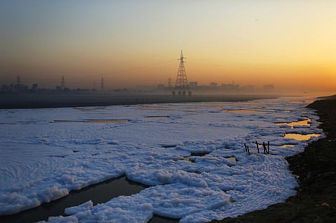 Think foam of pollution covers Yamuna river in New Delhi. Photo for representation: iStock