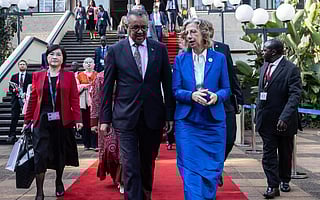 UNEP Executive Director Inger Andersen with WHO Director-General Tedros Adhanom Ghebreyesus. Photo shared by Inger Andersen on her X handle, @andersen_inger