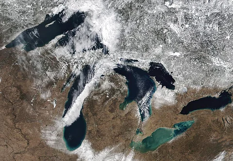 Satellite photo shared by NOAA and NASA