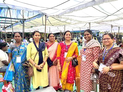The author and other women officers on election duty in Bhawanipatna block, Kalahandi, Odisha.