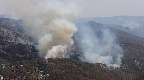 Plumes of smoke over Shimla.