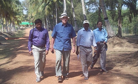 H R Bustard (In hat), with Sudhakar Kar (in cap) and others at Bhitarkanika.