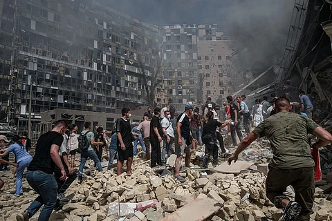 A photo shared by Ukrainian President Volodymyr Zelenskyy
on his X handle on July 9, showing the aftermath of a Russian missile attack on the largest children's hospital in the country