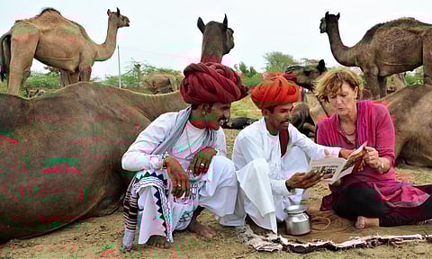 Ilse Kohler Rollefson with Raikas, the pastoral camel herders of Rajasthan